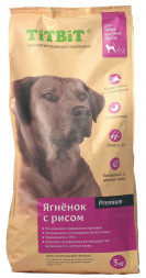 TiTBiT сухой корм для собак крупных пород с ягненком и рисом - 3 кг