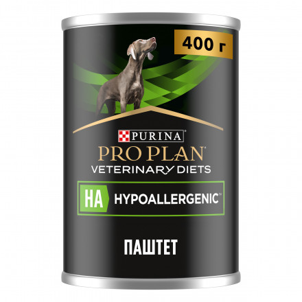 Purina Pro Plan Veterinary Diets HA Hypoallergenic влажный корм для щенков и взрослых собак для снижения пищевой непереносимости - 400 г х 12 шт