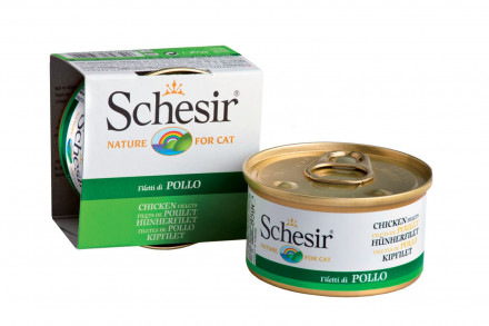 Schesir Cat Adult влажный корм для взрослых кошек с филе цыпленка в консервах - 85 г х 14 шт