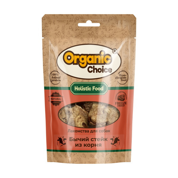 Organic Сhoice лакомство для собак бычий стейк из корня - 55 г