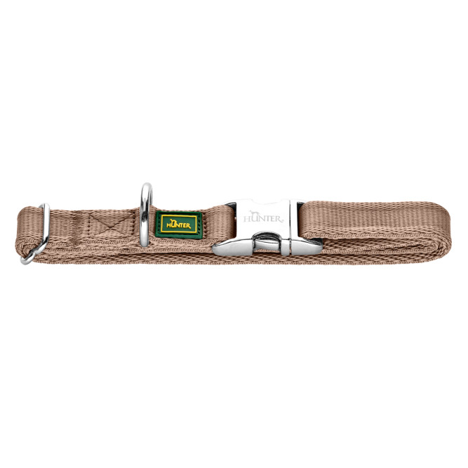Hunter ALU-Strong Inari L ошейник для собак, 45-65 см, нейлон, с металлической застежкой, бежевый