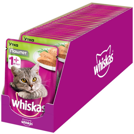 Whiskas паучи для взрослых кошек с паштетом из утки - 85 г