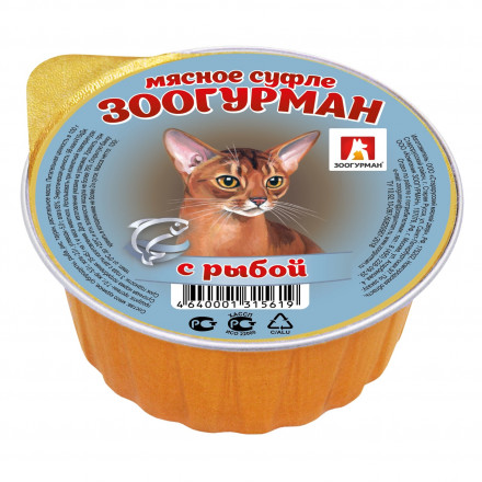 Зоогурман влажный корм для взрослых кошек, с рыбой - 100 г x 20 шт