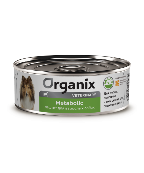 Organix Veterinary Metabolic влажный диетический корм для взрослых собак, склонных к ожирению, в консервах - 100 г х 12 шт
