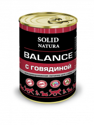 Solid Natura Balance Говядина влажный корм для собак жестяная банка 0,34 кг (12 шт в уп)