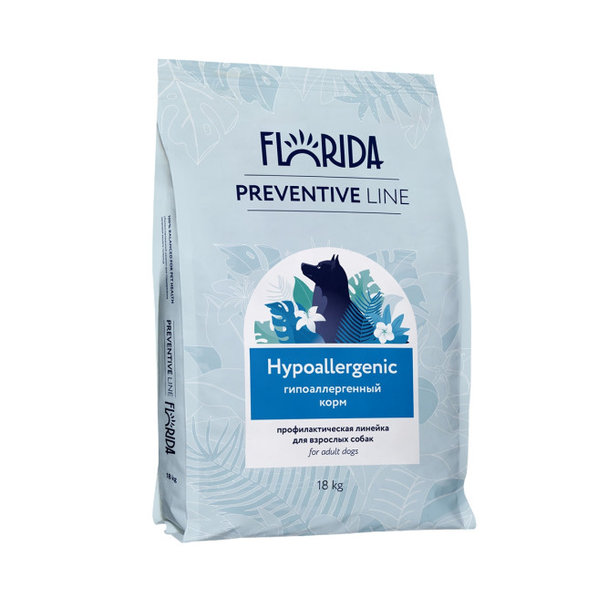 Florida Preventive Line Hypoallergenic сухой корм для взрослых собак всех пород при пищевой аллергии - 18 кг