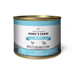 Duke's Farm влажный корм для щенков паштет из курицы с телятиной, в консервах - 200 г х 24 шт
