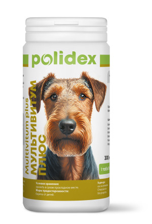 Polidex Multivitum Plus кормовая добавка для собак, витамины и минералы - 300 табл.