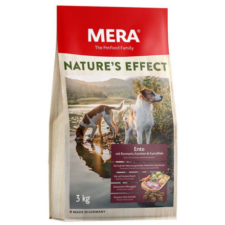Mera Natures Effect Ente Mit Rosmarin, Karotten &amp; Kartoffeln сухой корм для взрослых собак с уткой, розмарином, морковью и картофелем - 3 кг