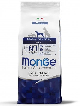 Monge Dog Medium сухой корм для взрослых собак средних пород - 12 кг