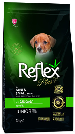 Reflex Plus Mini Small Breed Junior Dog Food Chicken сухой корм для щенков мелких пород, с курицей - 3 кг