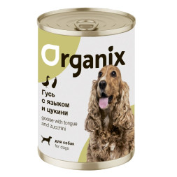 Organix консервы для собак с мясом гуся, с языком и цуккини - 400 г х 9 шт