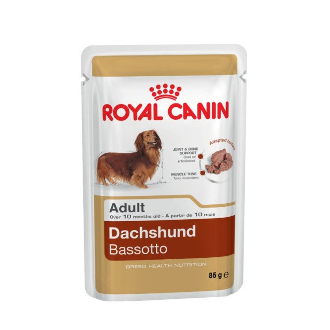 Royal Canin Dachshund Adult влажный корм в паучах для взрослых собак породы такса от 10 месяцев (паштет) - 85 г х 12 шт