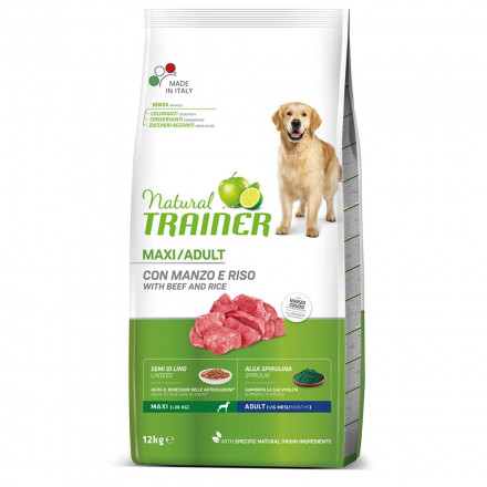 Trainer Natural Maxi Adult сухой корм для взрослых собак крупных пород с говядиной и рисом - 12 кг