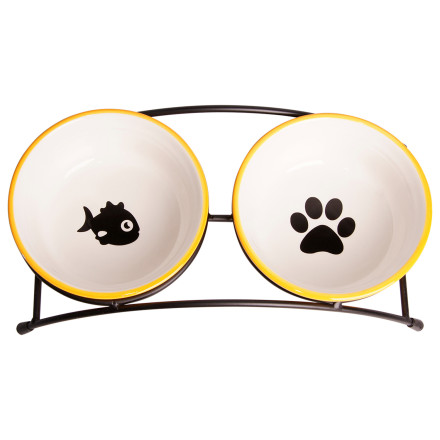 Mr.Kranch миски на подставке для собак и кошек двойные, 2x290 мл, оранжевые