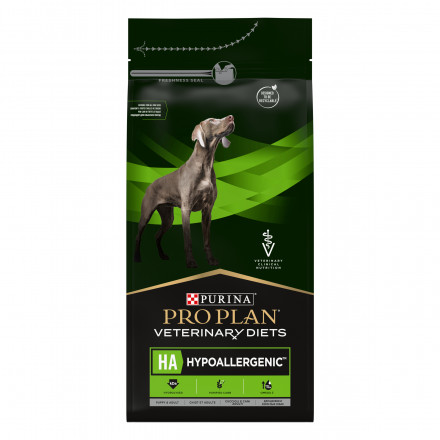 Purina Pro Plan Veterinary Diets HA Hypoallergenic сухой корм для щенков и взрослых собак для снижения пищевой непереносимости ингредиентов и питательных веществ - 1,3 кг