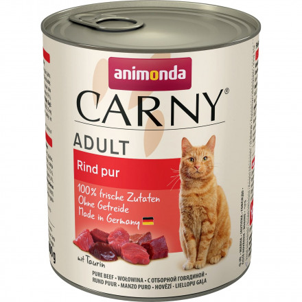 Animonda Carny влажный корм для взрослых кошек с отборной говядиной в консервах - 800 г (6 шт в уп)