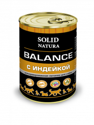 Solid Natura Balance Индейка влажный корм для собак жестяная банка 0,34 кг (12 шт в уп)