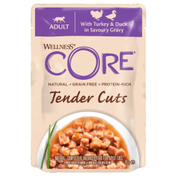 Wellness Сore Tender Cuts влажный корм для кошек с индейкой и уткой в соусе в паучах 85 г х 24 шт