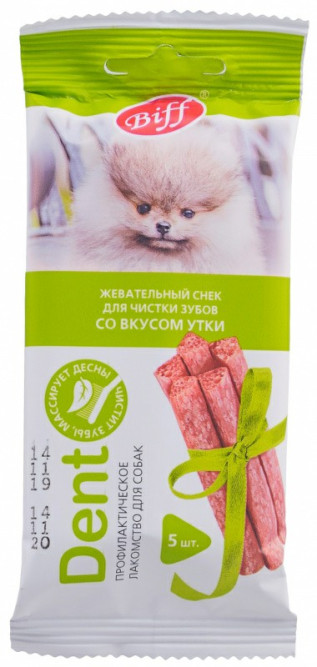 TiTBiT лакомство для собак мелких пород жевательный снек Dent со вкусом утки - 20 г