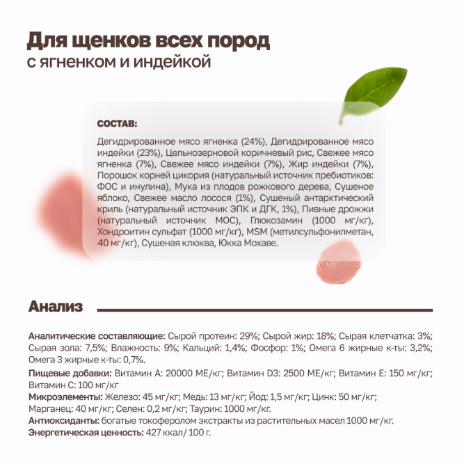 Grandorf сухой корм для щенков всех пород с ягненком и индейкой - 1 кг