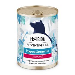 Florida Preventive Line Hypoallergenic консервы для собак при пищевой аллергии, с кониной - 340 г x 12 шт