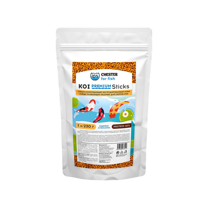 Chester Koi Premium Sticks корм для кои в палочках - 230 г