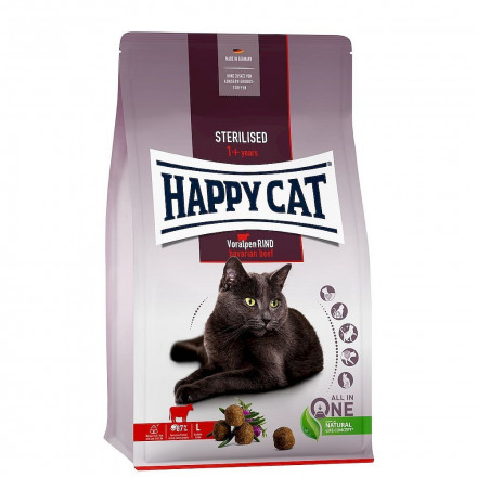 Happy Cat Sterilised сухой корм для стерилизованных кошек с альпийской говядиной - 1,3 кг