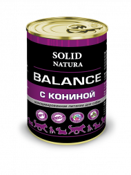 Solid Natura Balance Конина влажный корм для собак жестяная банка 0,34 кг (12 шт в уп)