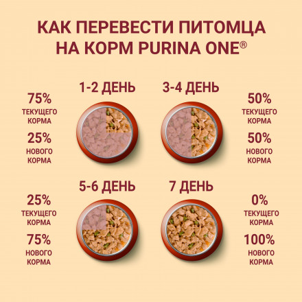 Purina ONE Мини паучи для собак мелких пород с курицей, морковью и фасолью  - 85 г х 26 шт
