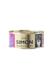 Simon влажный корм для котят, паштет с телятиной и овощами, в консервах - 100 г х 16 шт