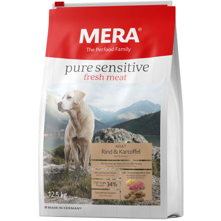 Mera Pure Sensitive Adult Rind &amp; Kartoffel High Protein сухой корм для взрослых собак с говядиной и картофелем - 12, 5 кг