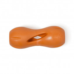West Paw Zogoflex игрушка для собак гантеля под лакомства Qwizl L 17 x 7 см оранжевая