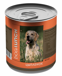 Dog Lunch влажный корм для взрослых собак с цыпленком в желе, в консервах - 750 г х 12 шт
