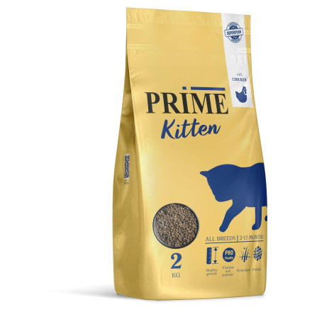 Prime Kitten сухой корм для котят с курицей - 2 кг