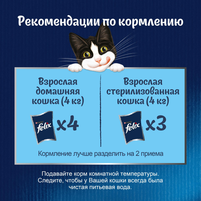 Felix "Аппетитные кусочки" влажный корм для взрослых кошек с говядиной в желе, в паучах - 75 г х 26 шт