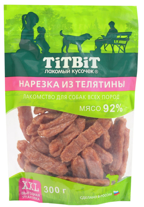 Titbit лакомство для собак нарезка из телятины - 300 г
