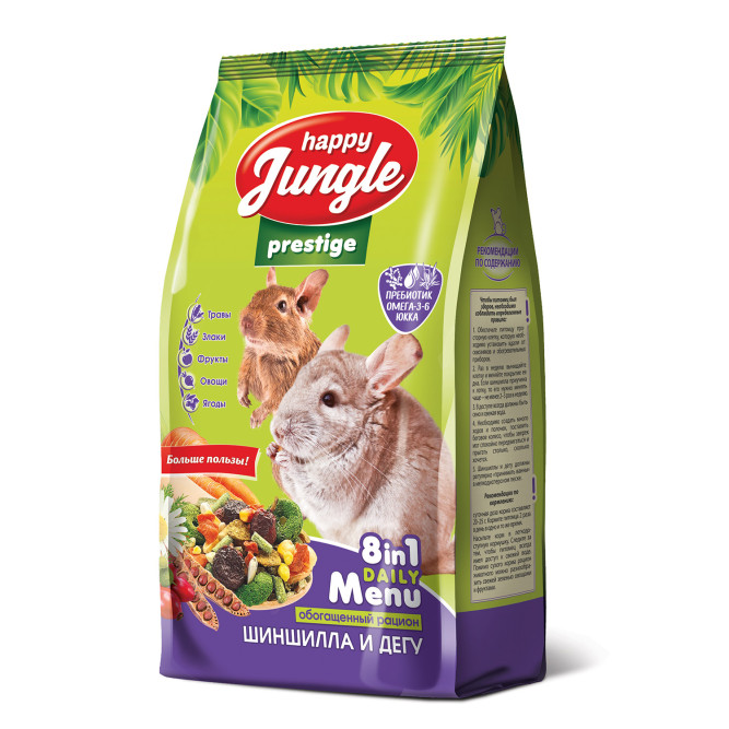 Happy Jungle Престиж корм для шиншилл и дегу - 500 г