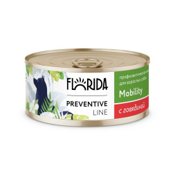 Florida Preventive Line Mobility консервы для собак при профилактике болезеней опорно-двигательного аппарата, с говядиной - 100 г x 24 шт