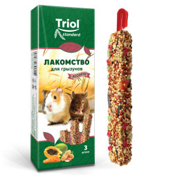 Тriol Standard лакомство для грызунов ассорти с фруктами, овощами и орехами - 75 г (3 шт)