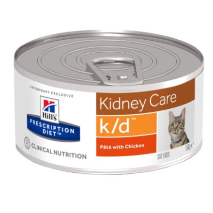 Hills Prescription Diet k/d Kidney Care влажный диетический корм для кошек для поддержания здоровья почек с курицей - 156 г