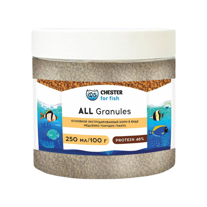 Chester All Granule корм для всех видов декоративных аквариумных рыб в гранулах - 100 г