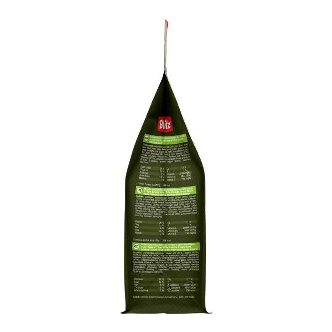 Blitz Holistic Fresh Duck сухой монопротеиновый корм для взрослых собак мелких пород, при чувствительном пищеварении со свежей уткой - 500 г