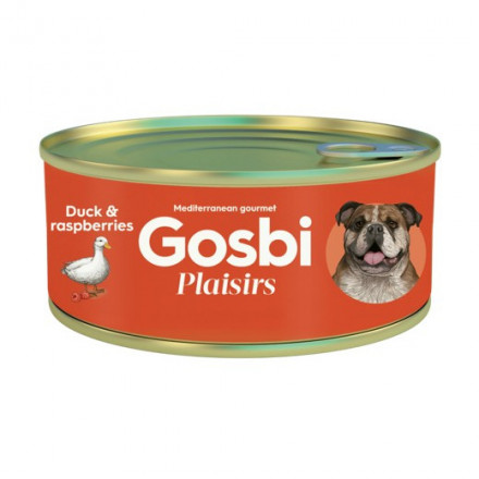 Gosbi Plaisirs влажный корм для взрослых собак с уткой и малиной - 185 г