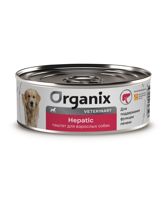 Organix Veterinary Hepatic влажный диетический корм для взрослых собак для поддержания функции печени, в консервах - 100 г х 12 шт