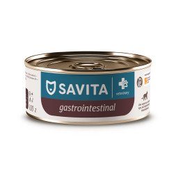 Savita Gastrointestinal влажный диетический корм для взрослых кошек при расстройствах пищеварения, паштет с индейкой, в консервах - 100 г х 12 шт