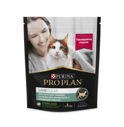 Pro Plan LiveClear Sterilised сухой корм для взрослых кошек для снижения количество аллергенов в шерсти с индейкой - 400 г