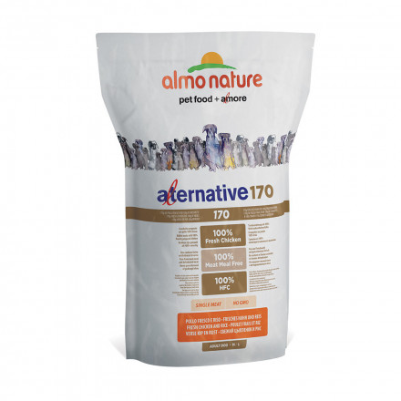 Almo Nature Alternative 170 Chicken &amp; Rice M-L со свежим цыпленком и рисом (75% мяса) для собак средних и крупных пород - 9,5 кг