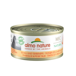 Almo Nature HFC Natural Tuna and Shrimps консервированный корм для взрослых кошек с цельными кусочками тунца и креветками, в бульоне -70 г х 24 шт