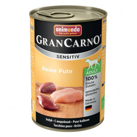 Animonda Gran Carno Sensitiv влажный корм для собак с чувствительным пищеварением с индейкой - 400 г (6 шт в уп)